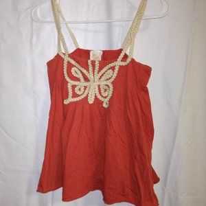 Super cute cami top with butterfly rickrack trim size XS NWOT!!!